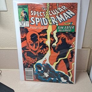 Marvel The Spectacular Spider-Man Comic with Orange and Black Cover #134